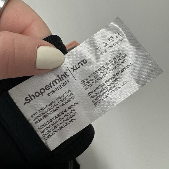 Shapermint Womens Swimwear XL Black Full Coverage Tie Halter Bikini Top UPF 50+ - Picture 11 of 11